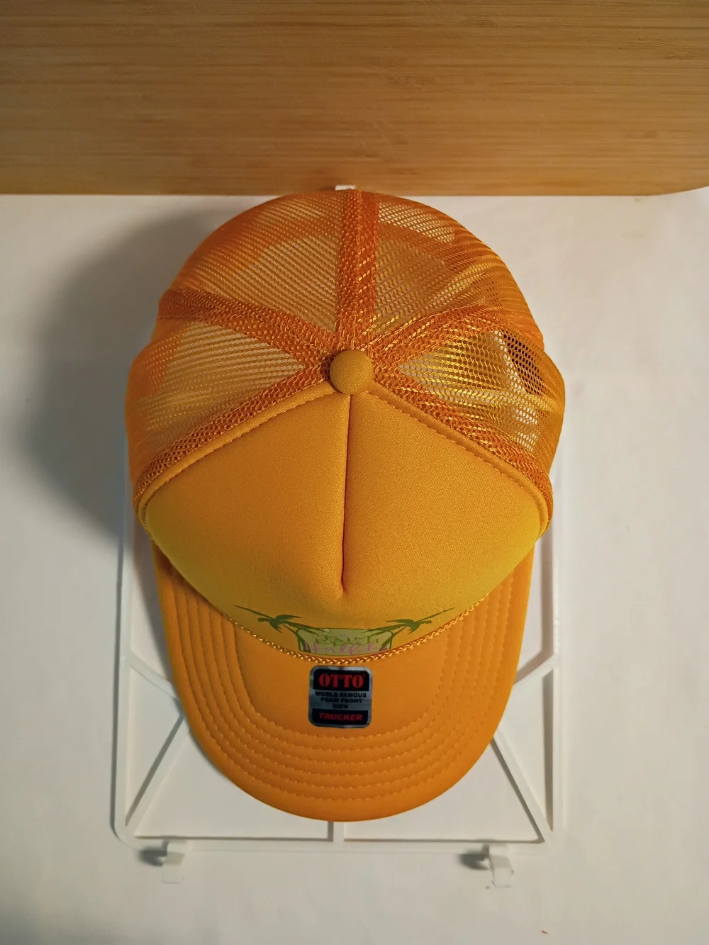 OTTO Yellow Palm Beach Graphic Trucker Hat